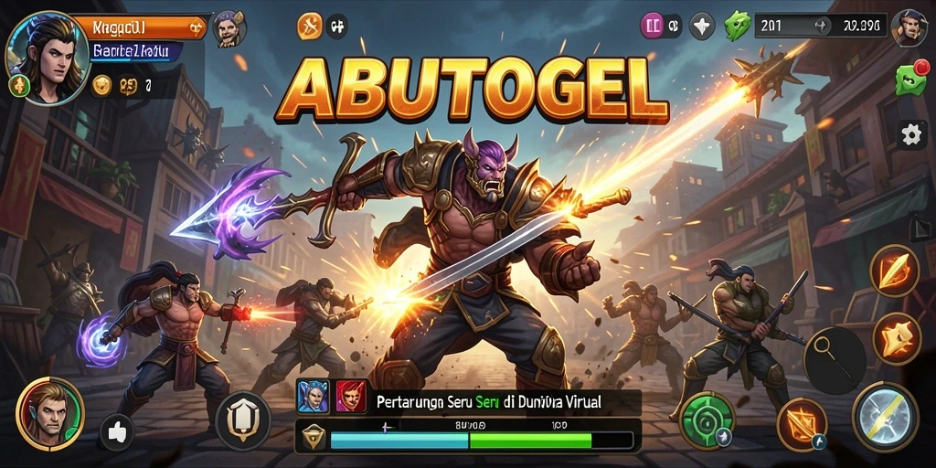 Tampilan screenshot game ABUTOGEL menampilkan aksi pertarungan yang mendebarkan.