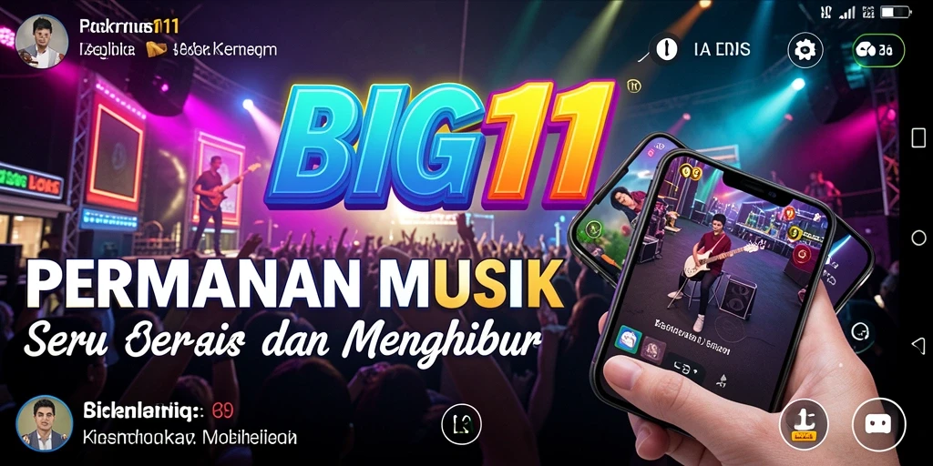 Screenshot gameplay BIG11 menampilkan pengalaman bermain musik yang seru.