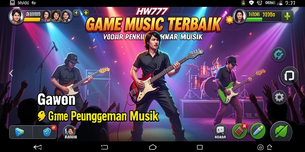 Tampilan gameplay HW777 dengan musik interaktif yang menarik.