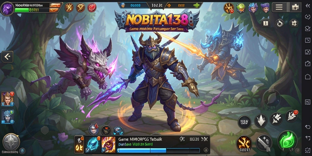 Screenshot NOBITA138 menampilkan aksi petualangan MMORPG yang seru.