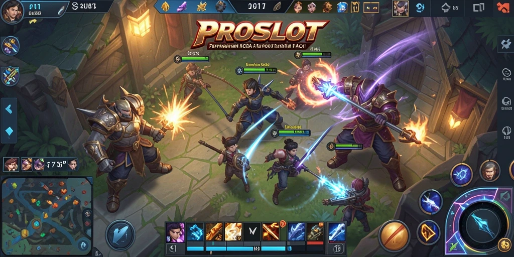 Screenshot gameplay seru dalam PROSLOT MOBA.