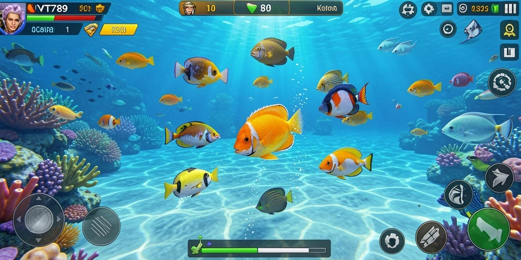 Screenshot gameplay VT789 menampilkan aksi menembak ikan yang seru.