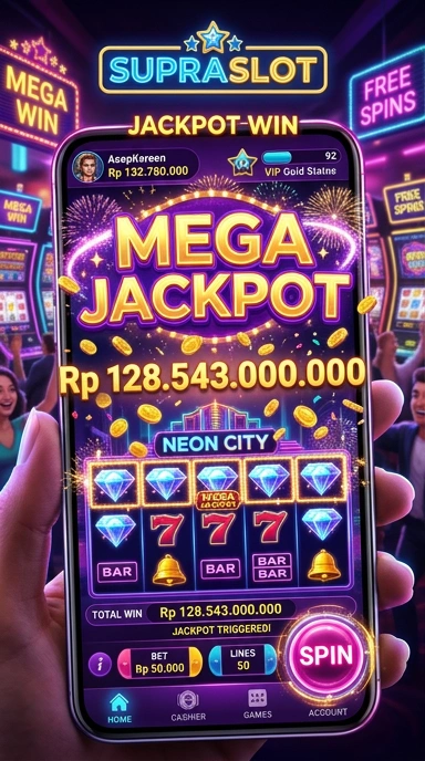 Tampilan utama aplikasi supraslot yang menarik dan mudah digunakan.
